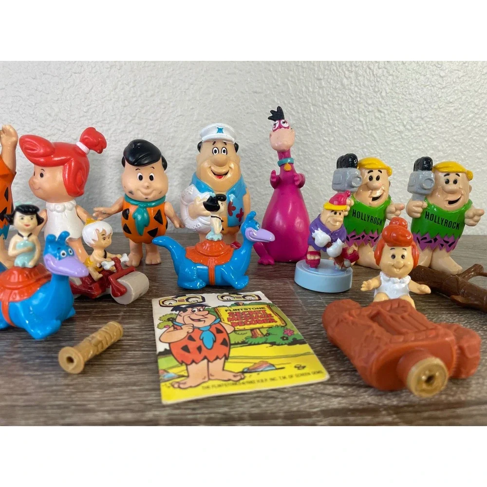 Vintage Flintstones Figure Lot Fred Barney Dino Pebbles Decoder Hanna Barbera